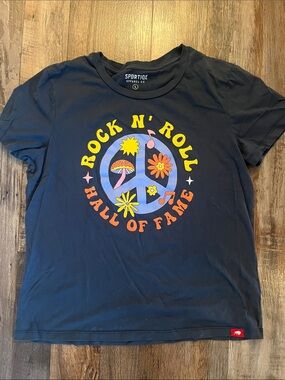 Sportiqe Women's Navy Rock N' Roll Graphic Tee